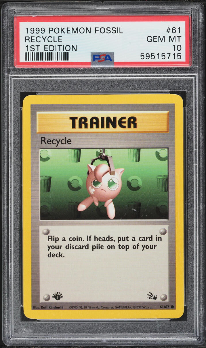 1999 Pokemon Fossil 1st Edition Recycle #61 PSA 10 GEM MINT