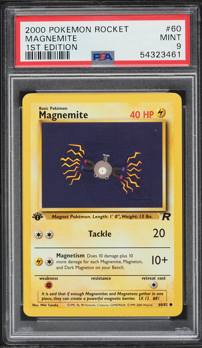 2000 Pokemon Team Rocket 1st Edition Magnemite #60 PSA 9 MINT