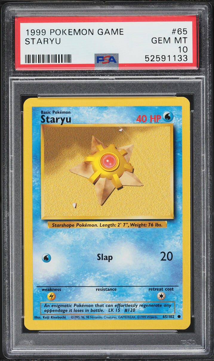1999 Pokemon Base Set Staryu #65 PSA 10 GEM MINT