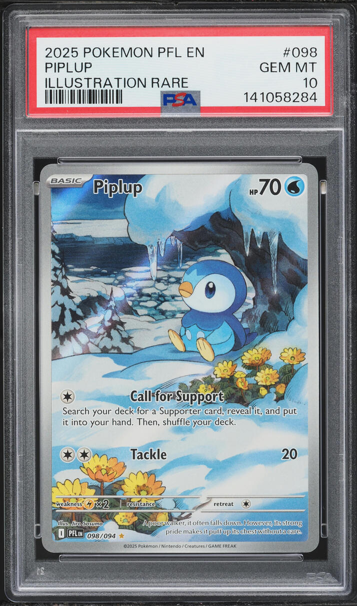 2025 Pokemon Mega Evolution Phantasmal Flames IR Piplup #098 PSA 10 GEM MINT