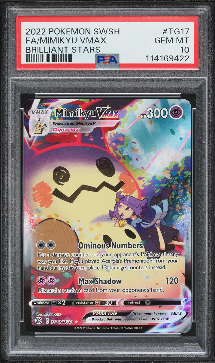 2022 Pokemon SWSH Brilliant Stars Full Art Mimikyu VMAX #TG17 PSA 10 GEM MINT