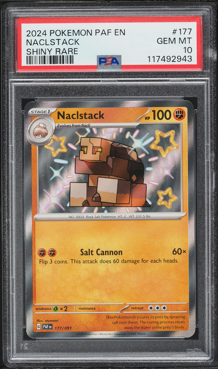 2024 Pokemon Scarlet & Violet Paldean Fates Shiny Naclstack #177 PSA 10 GEM MINT