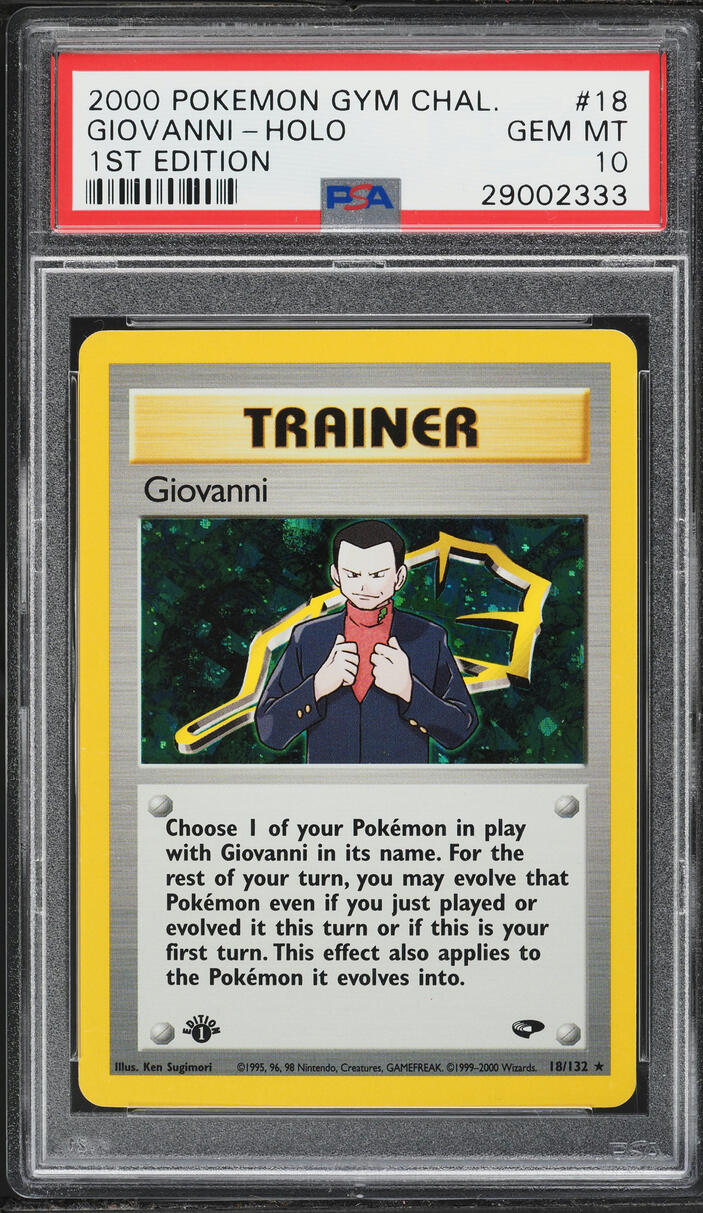 2000 Pokemon Gym Challenge 1st Edition Holo Giovanni #18 PSA 10 GEM MINT