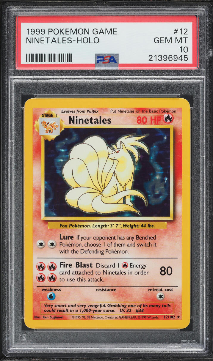 1999 Pokemon Base Set Holo Ninetales #12 PSA 10 GEM MINT