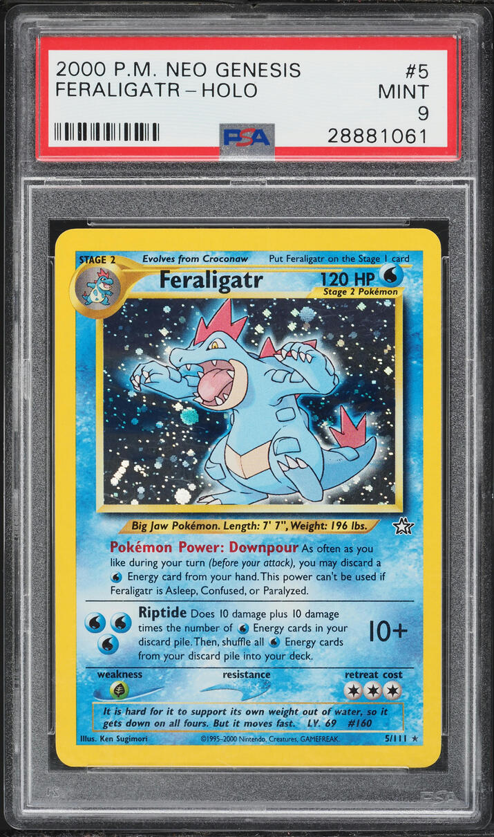 2000 Pokemon Neo Genesis Holo Feraligatr #5 PSA 9 MINT