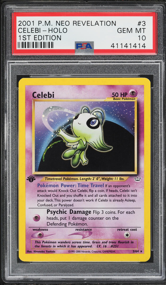 2001 Pokemon Neo Revelation 1st Edition Holo Celebi #3 PSA 10 GEM MINT
