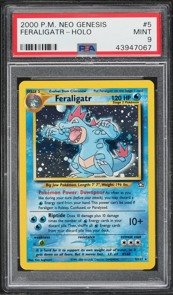 2000 Pokemon Neo Genesis Holo Feraligatr #5 PSA 9 MINT