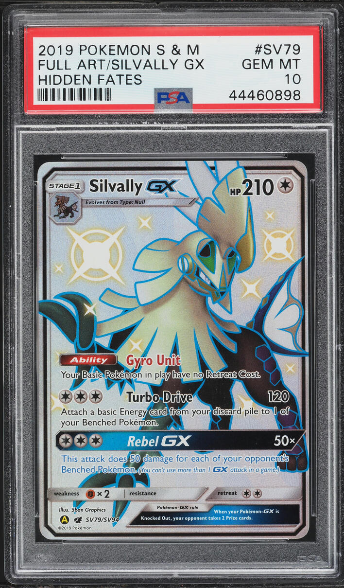 2019 Pokemon Sun & Moon Hidden Fates Full Art Silvally GX #SV79 PSA 10 GEM MINT