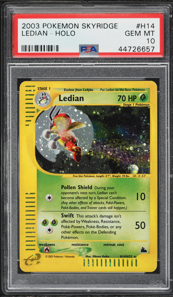 2003 Pokemon Skyridge Holo Ledian #H14 PSA 10 GEM MINT