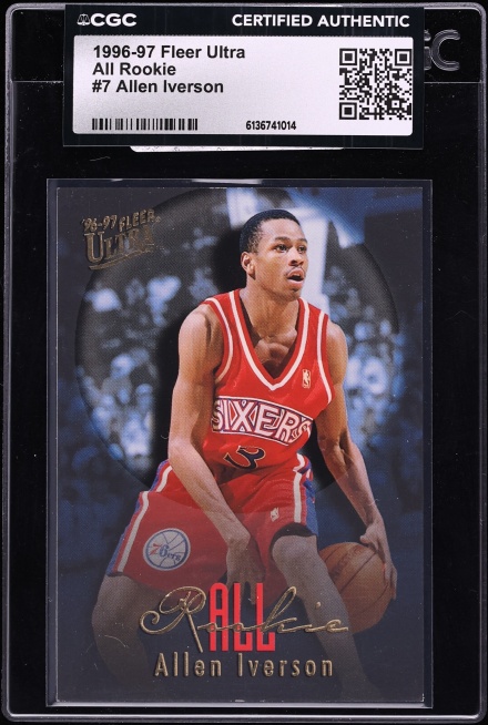 1996 Ultra Basketball Allen Iverson ROOKIE #7 CGC AUTH