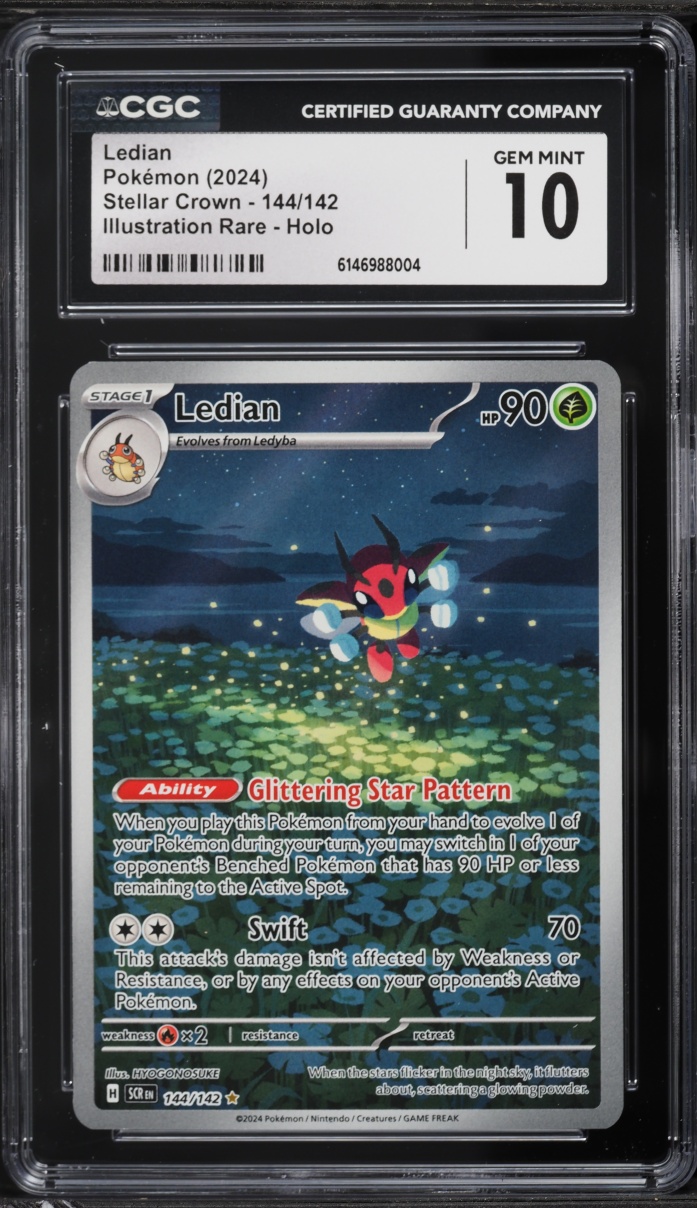 2024 Pokemon Scarlet & Violet Stellar Crown IR Ledian #144 CGC 10 GEM MINT