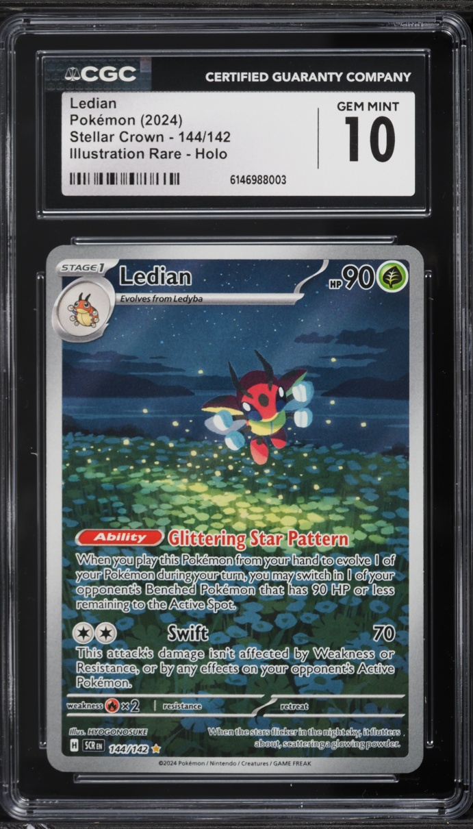 2024 Pokemon Scarlet & Violet Stellar Crown IR Ledian #144 CGC 10 GEM MINT