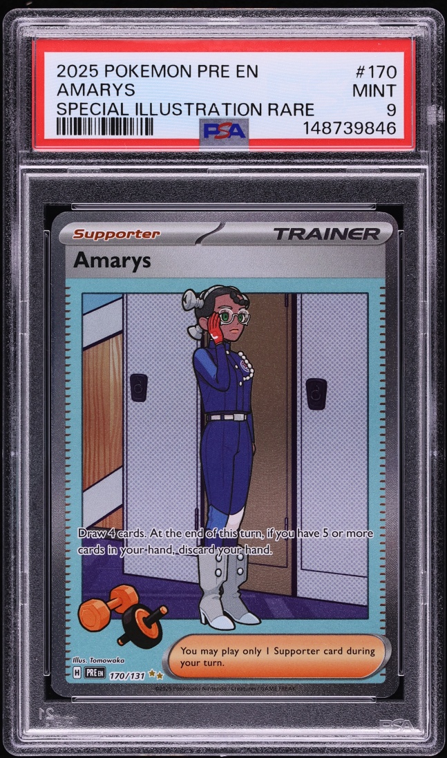 2025 Pokemon Scarlet & Violet Prismatic Evolutions SIR Amarys #170 PSA 9 MINT