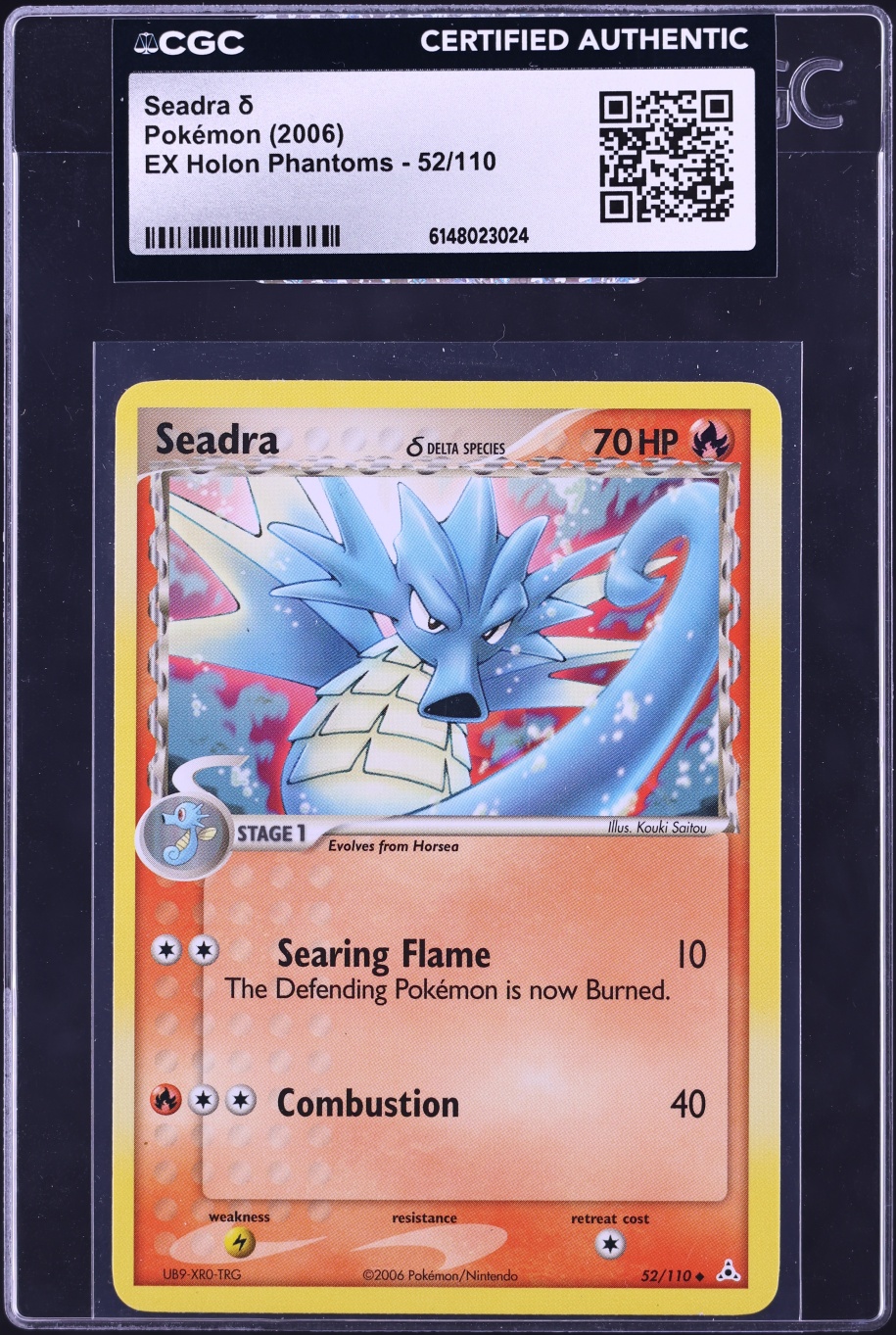 2006 Pokemon EX Holon Phantoms Seadra #52 CGC AUTH