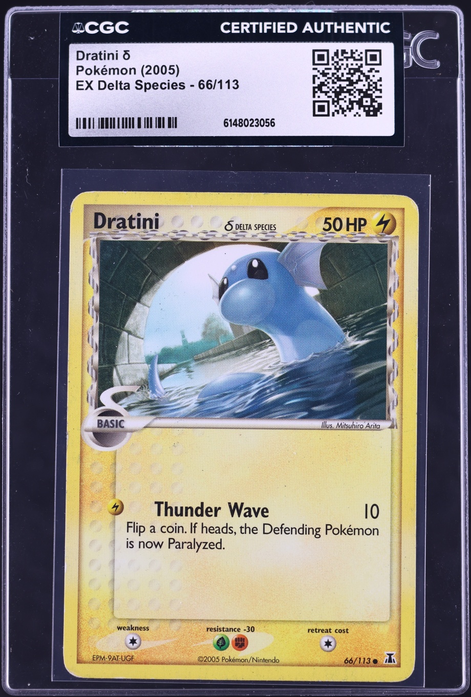 2005 Pokemon EX Delta Species Dratini #66 CGC AUTH