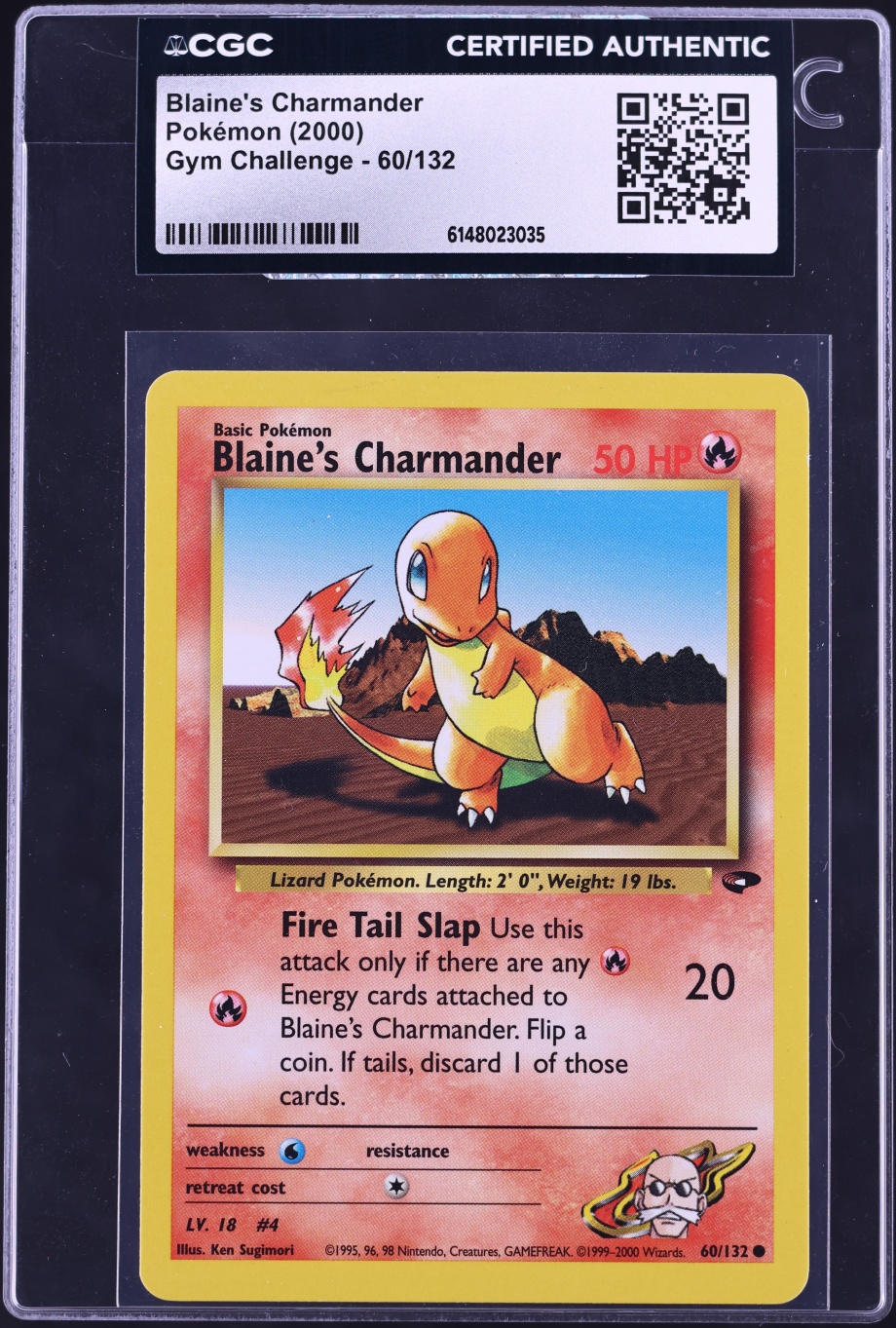 2000 Pokemon Gym Challenge Blaine's Charmander #60 CGC AUTH