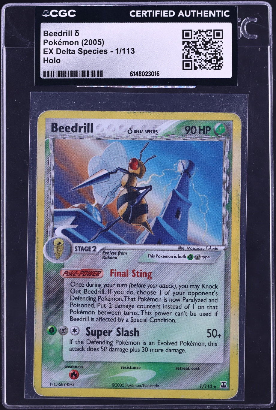2005 Pokemon EX Delta Species Holo Beedrill #1 CGC AUTH