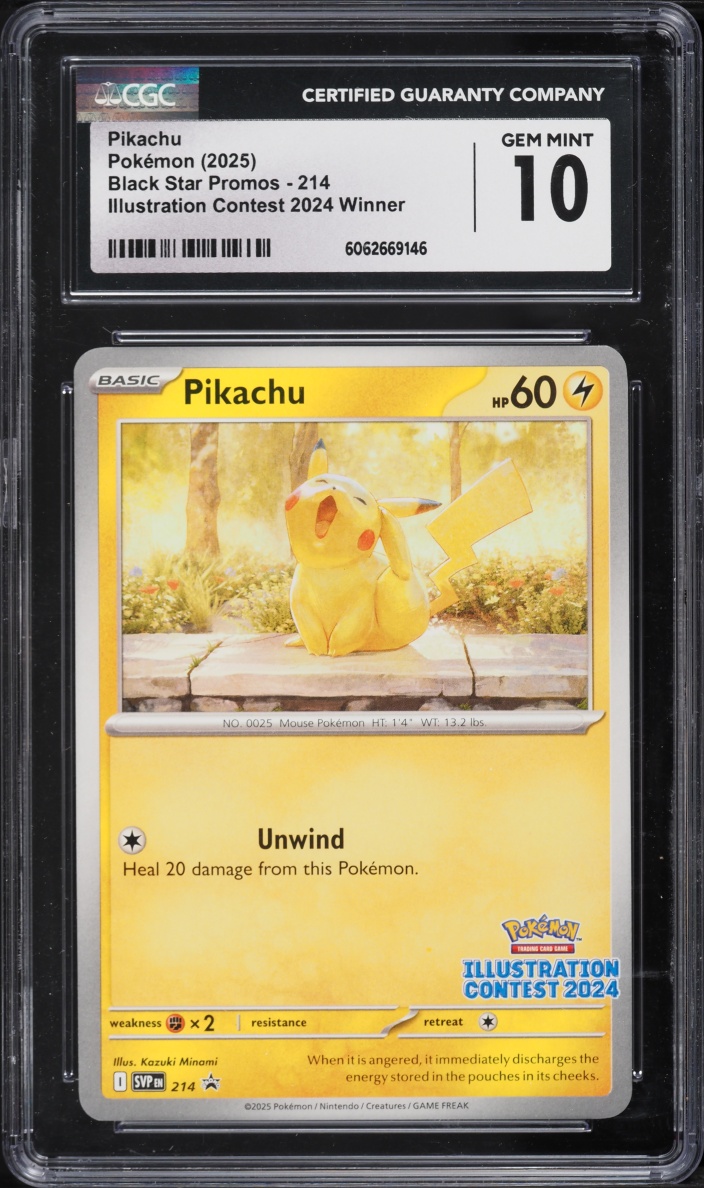 2025 Pokemon Scarlet & Violet Promo Illustration Contest Pikachu #214 CGC 10 GEM MINT