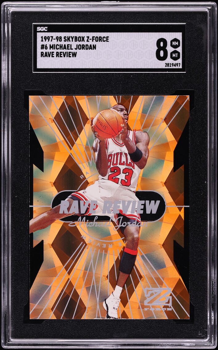 1997 Skybox Z-Force Rave Review Michael Jordan #6 SGC 8 NM-MT - Photo 1