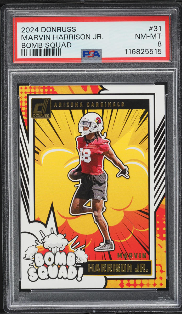 2024 Donruss Bomb Squad Marvin Harrison Jr. ROOKIE #31 PSA 8 NM-MT
