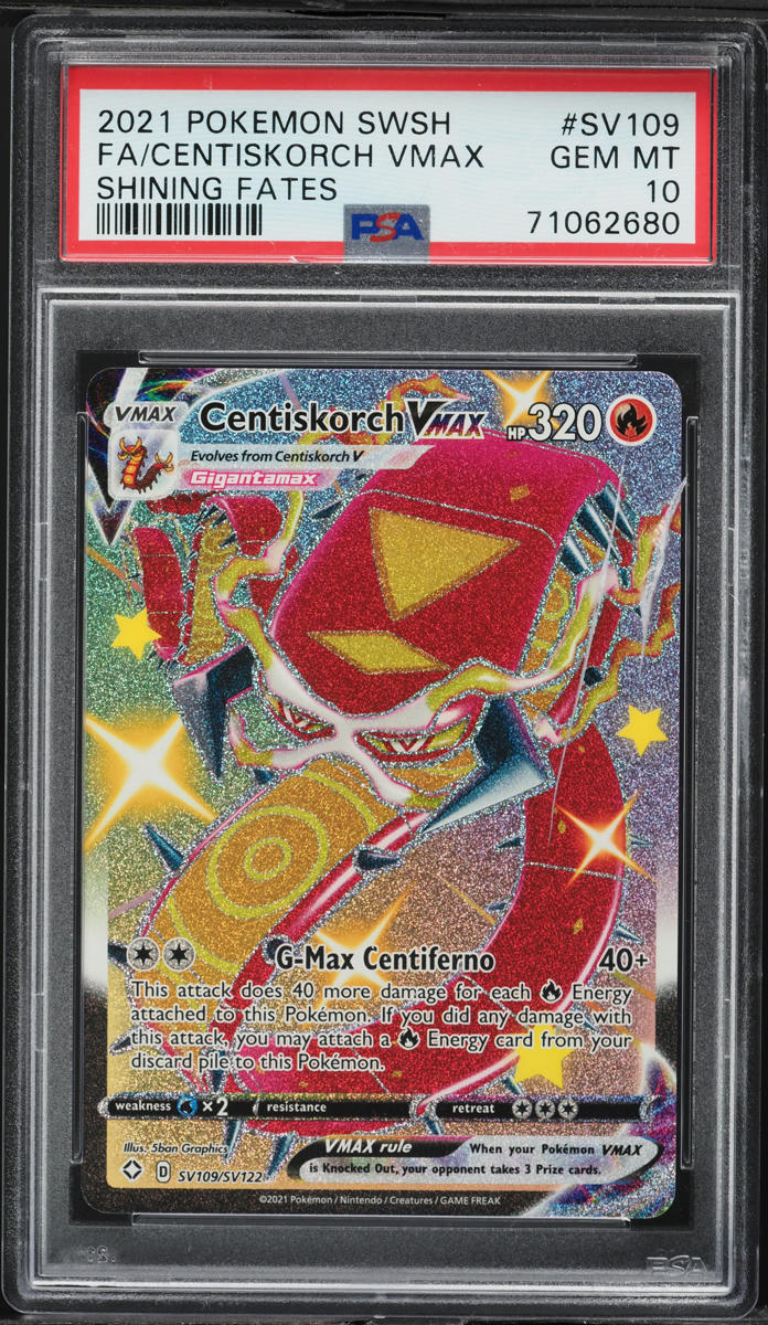 2021 Pokemon Sword & Shield Shining Fates Shiny Centiskorch VMAX #SV109 PSA 10 GEM MINT