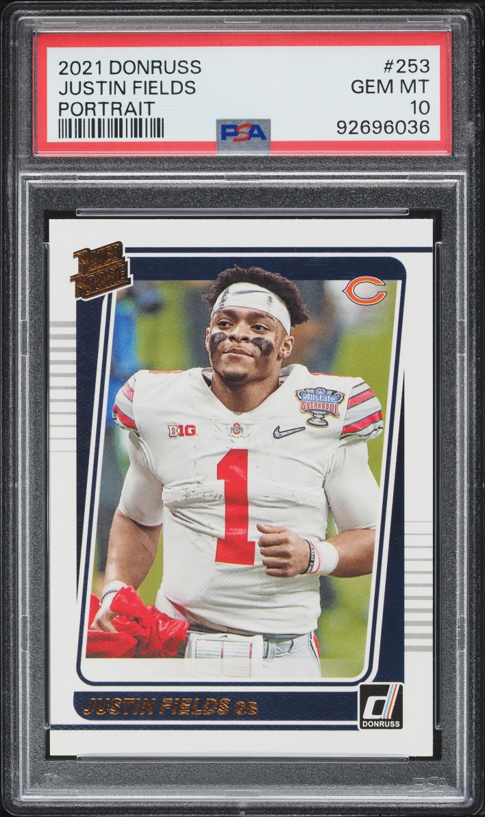 2021 Donruss Portrait Justin Fields ROOKIE #253 PSA 10 GEM MINT