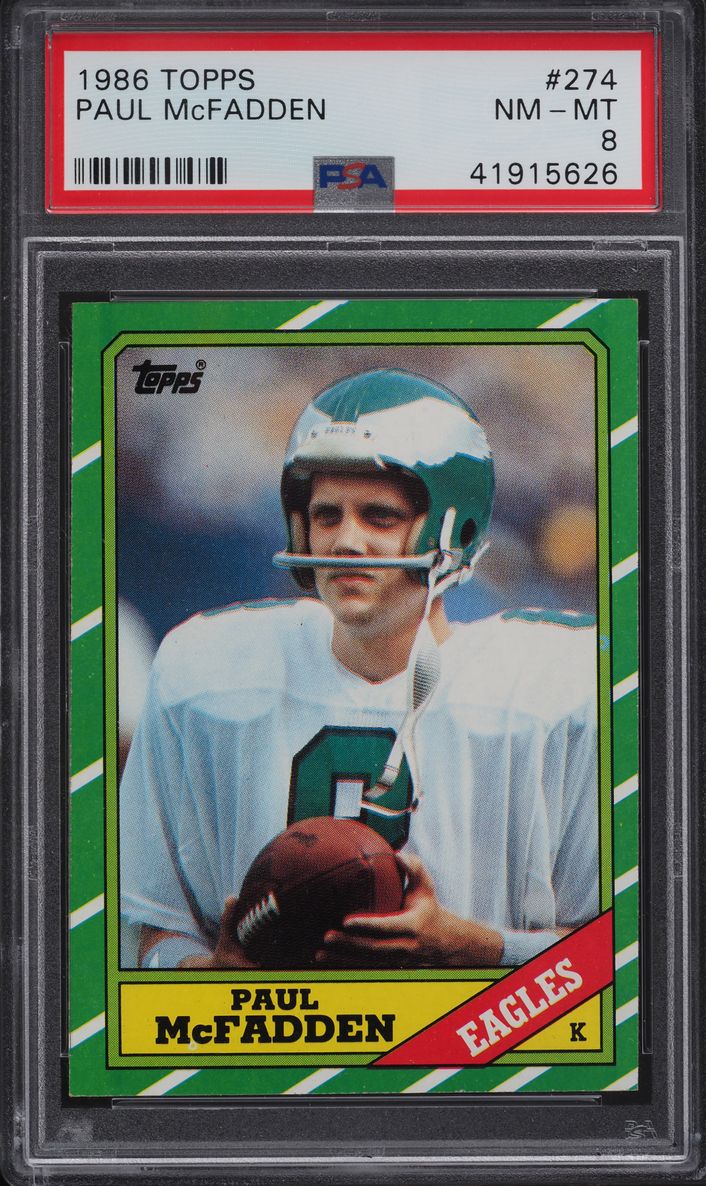 1986 Topps Football Paul McFadden #274 PSA 8 NM-MT