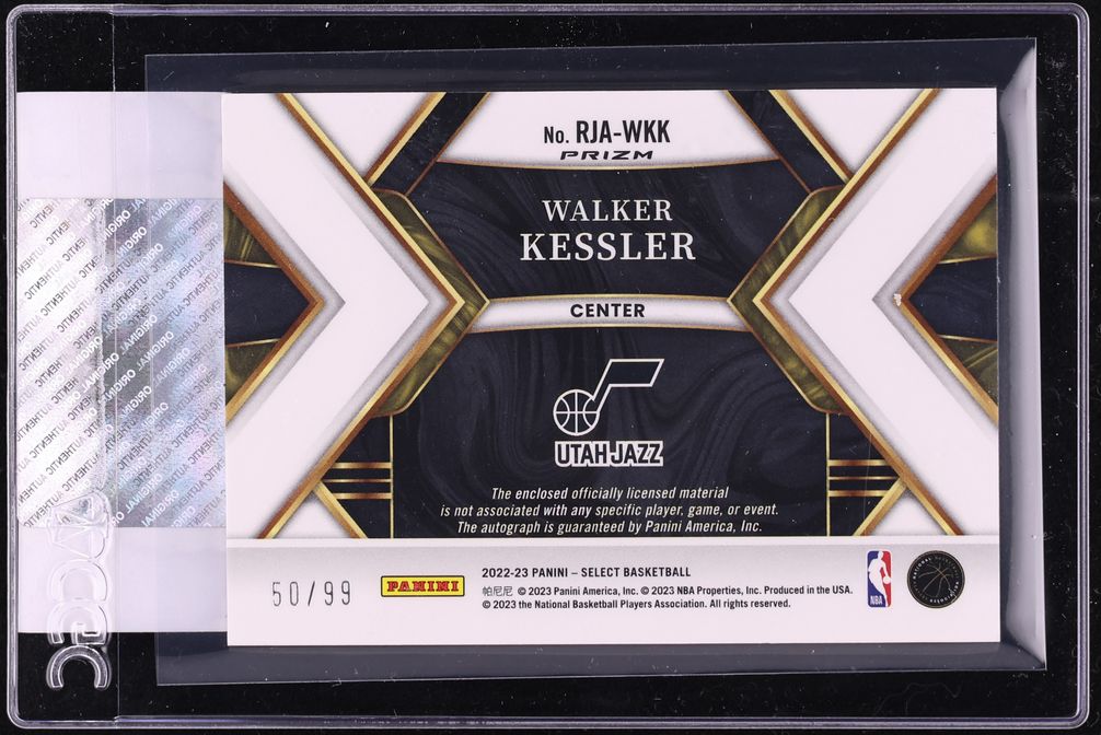 2022 Select Purple Walker Kessler ROOKIE PATCH AUTO /99 #RJA-WKK CGC AUTH