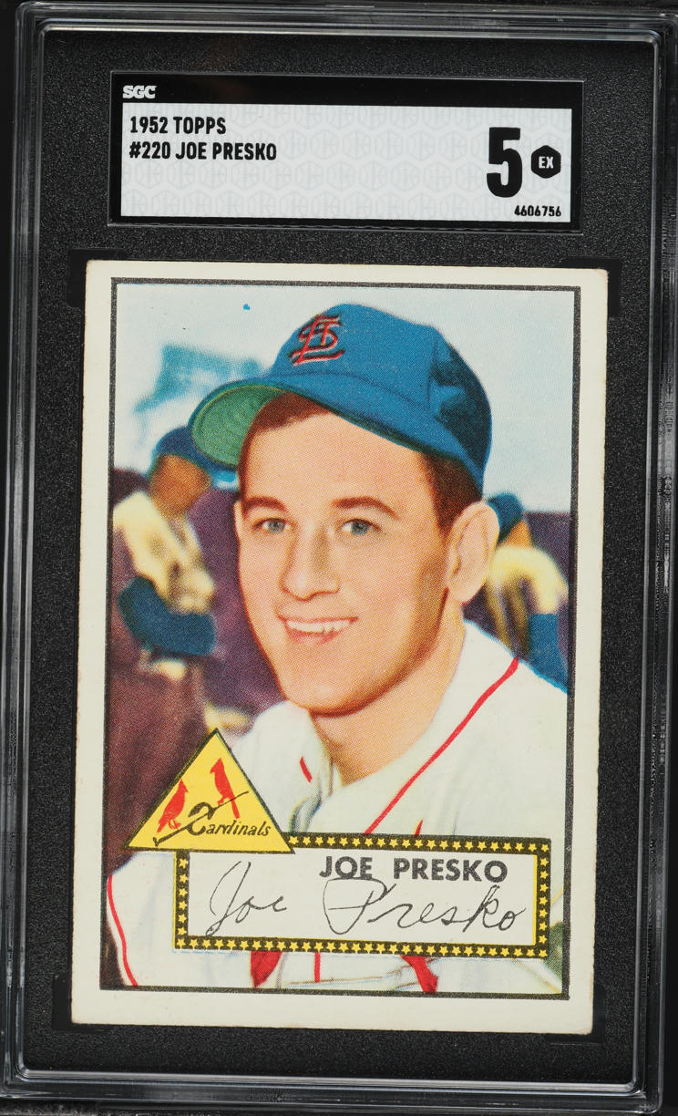 1952 Topps Joe Presko #220 SGC 5 EX