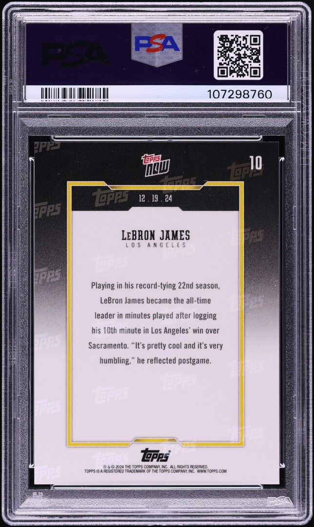 2024 Topps Now LeBron James #10 PSA 10 GEM MINT