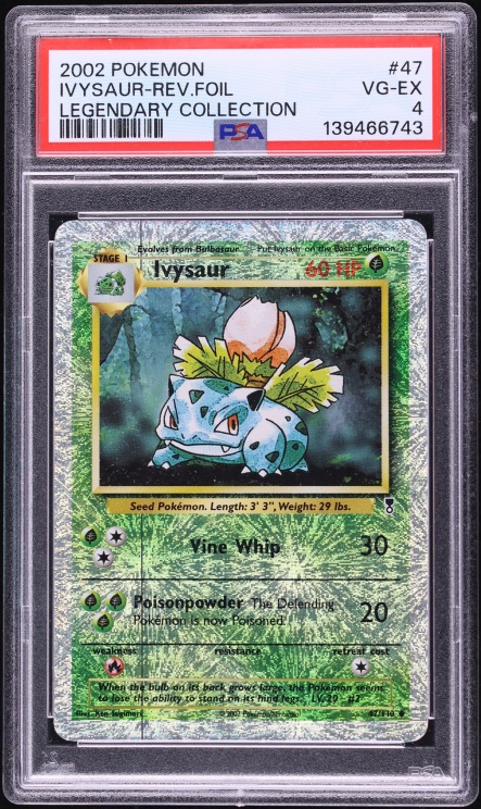 2002 Pokemon Legendary Collection Reverse Holo Ivysaur #47 PSA 4 VGEX
