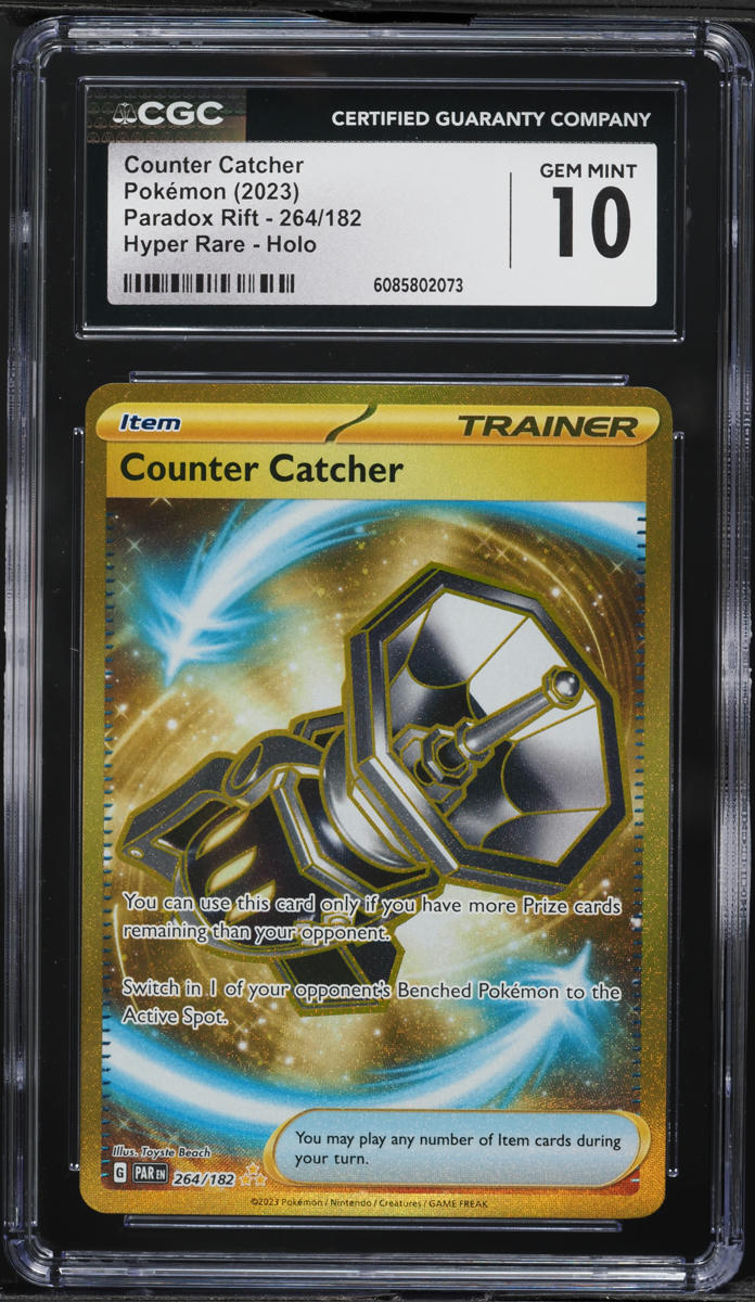2023 Pokemon Scarlet & Violet Paradox Rift Gold Rare Counter Catcher #264 CGC 10 GEM MINT