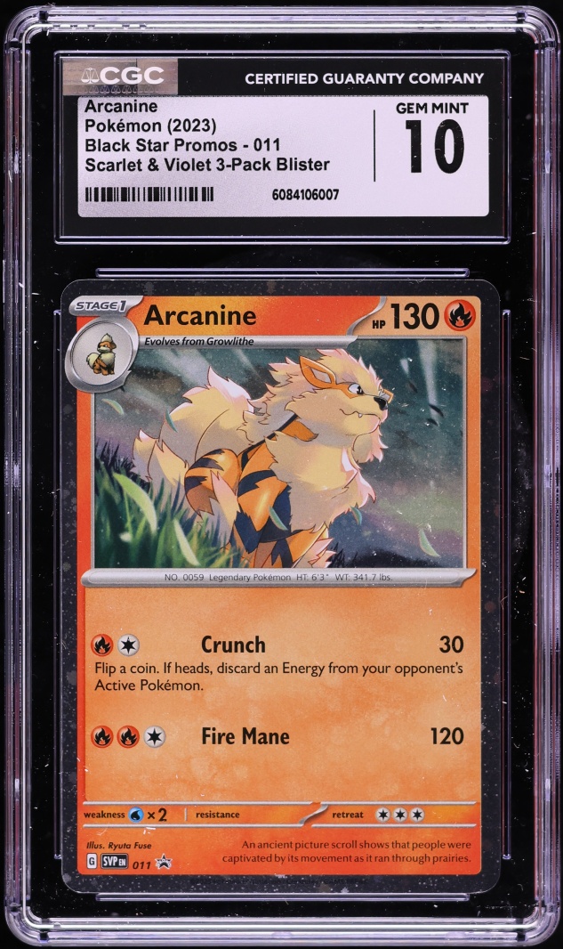 2023 Pokemon Scarlet & Violet Promo 3-Pack Blister Holo Arcanine #11 CGC 10 GEM MINT