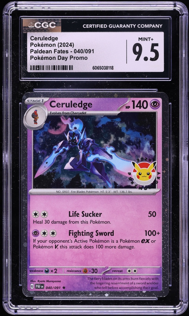 2024 Pokemon Scarlet & Violet Paldean Fates Day Promo Holo Ceruledge #40 CGC 9.5 MINT+