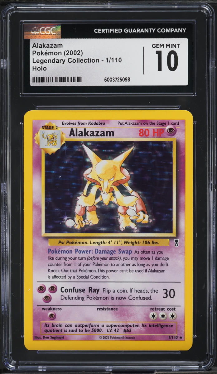 2002 Pokemon Legendary Collection Holo Alakazam #1 CGC 10 GEM MINT