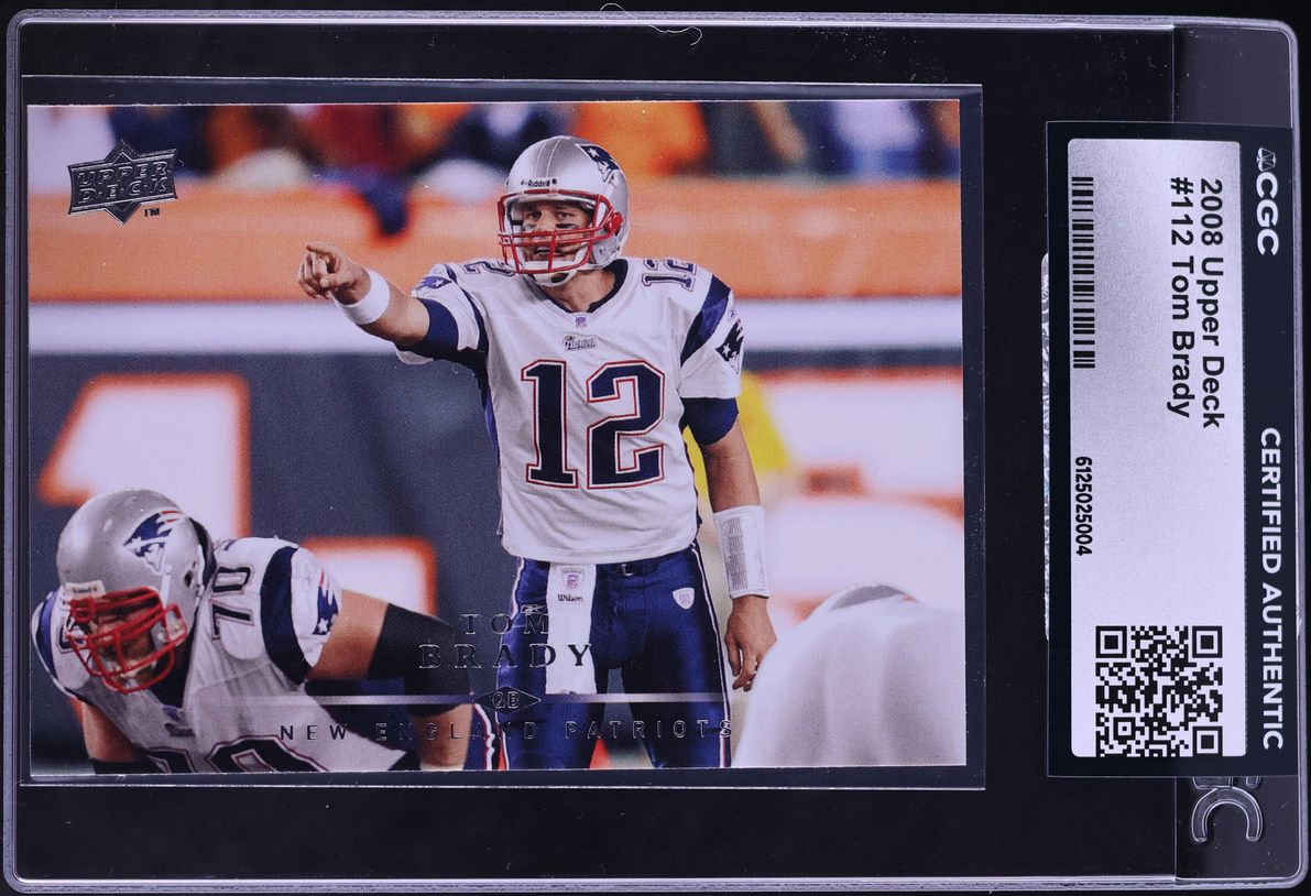 2008 Upper Deck Football Tom Brady #112 CGC AUTH