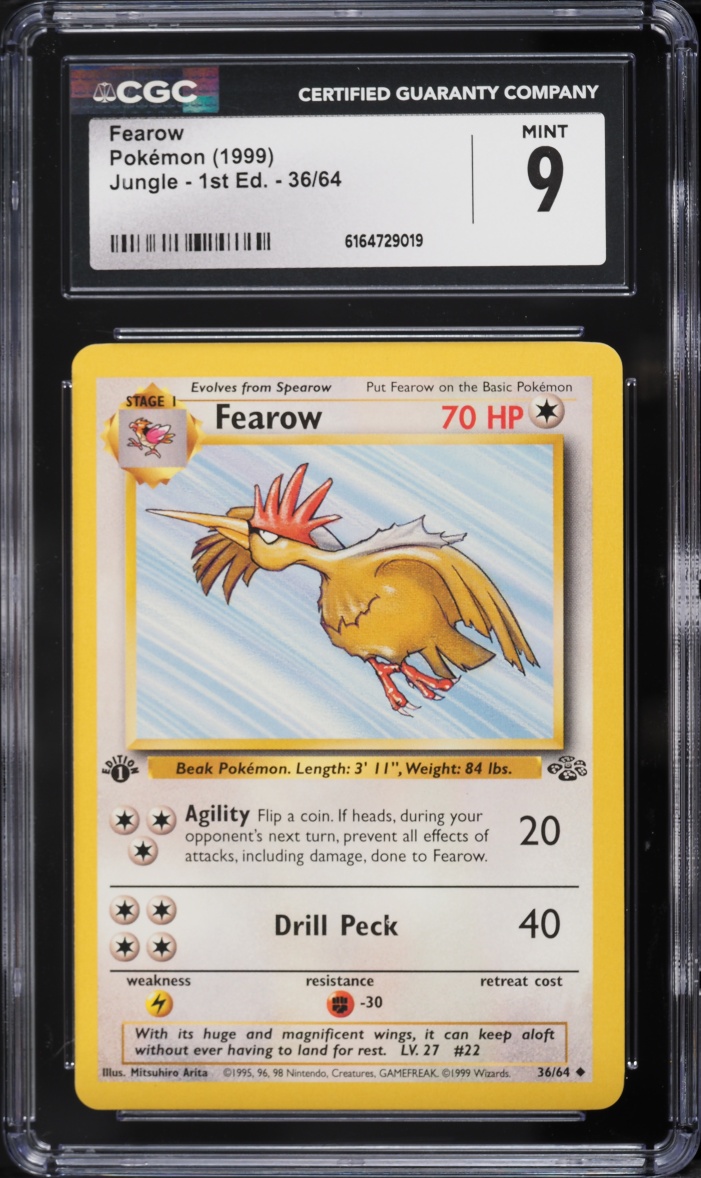 1999 Pokemon Jungle 1st Edition Fearow #36 CGC 9 MINT