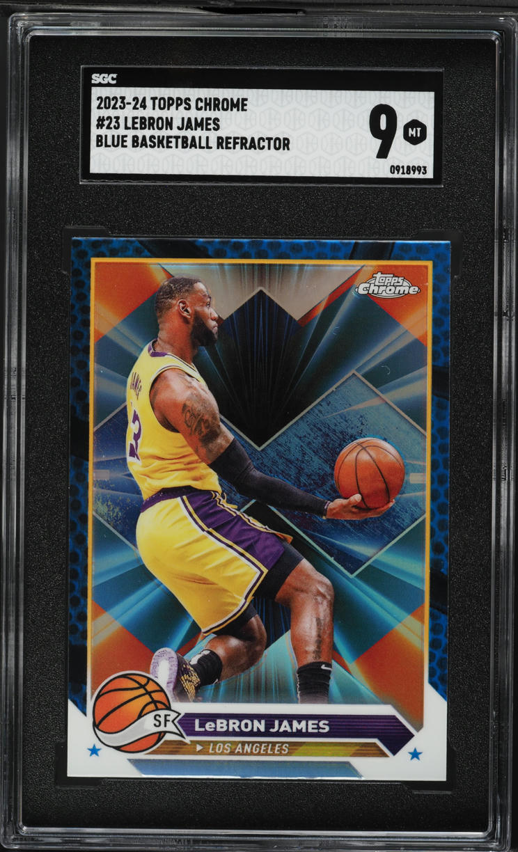 2023 Topps Chrome Blue BB Refractor LeBron James #23 SGC 9 MINT