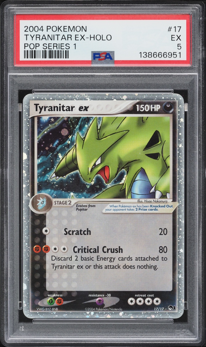 2004 Pokemon POP Series 1 Holo Tyranitar EX #17 PSA 5 EX