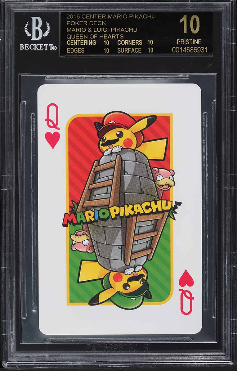 2016 Pokemon Center Poker Mario Luigi Pikachu Queen Hearts