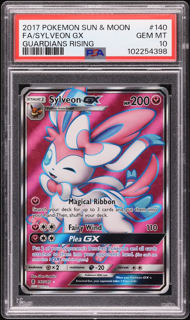 2017 Pokemon SM Guardians Rising Full Art Sylveon GX #140 PSA 10 GEM MINT