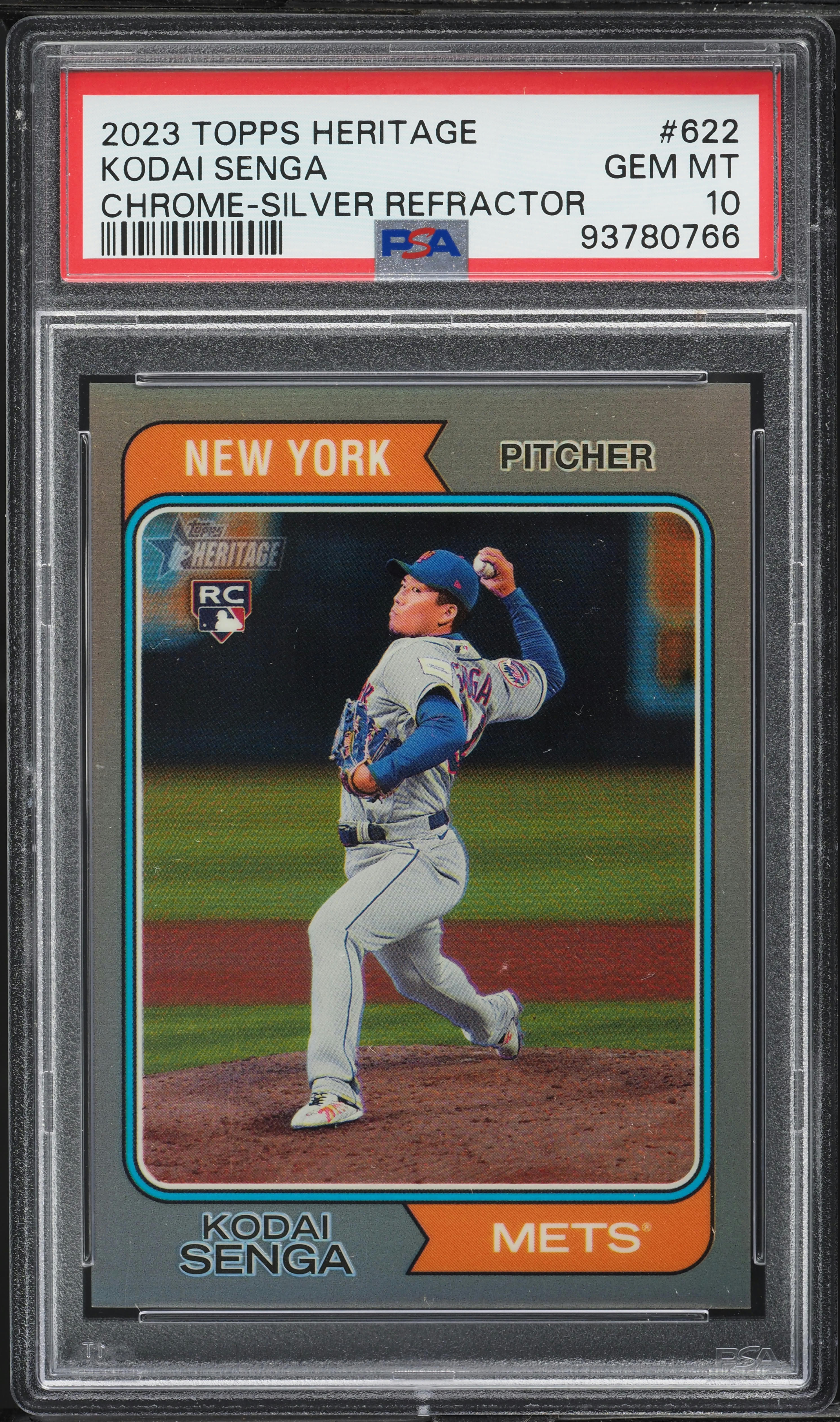 2023 Topps Heritage Chrome Silver Refractor Kodai Senga RC
