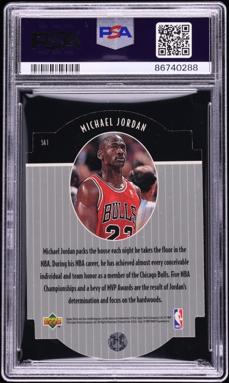 1997 Collector's Choice Star Attractions Die-Cut Michael Jordan #SA1 PSA 8 NM-MT