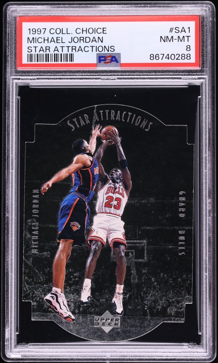 1997 Collector's Choice Star Attractions Die-Cut Michael Jordan #SA1 PSA 8 NM-MT