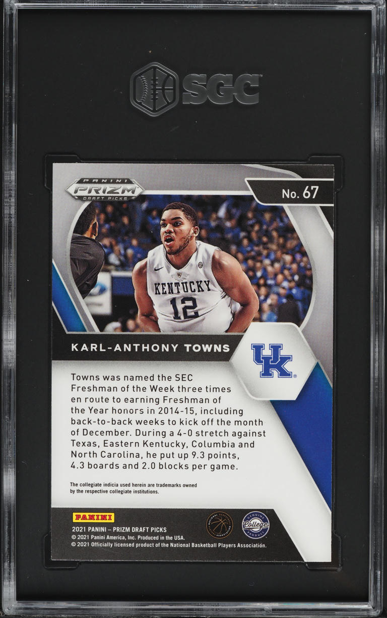 2021 Panini Prizm Draft Picks Karl-Anthony Towns #67 SGC 8.5 NM-MT+