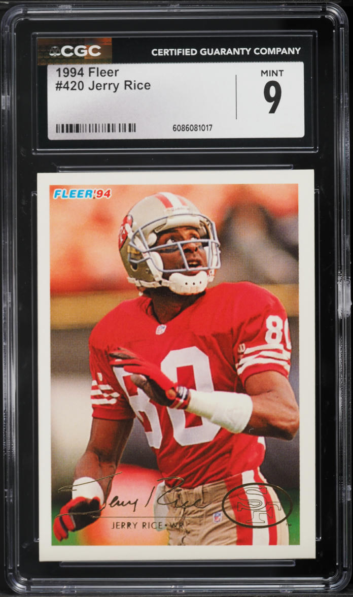 1994 Fleer Football Jerry Rice #420 CGC 9 MINT