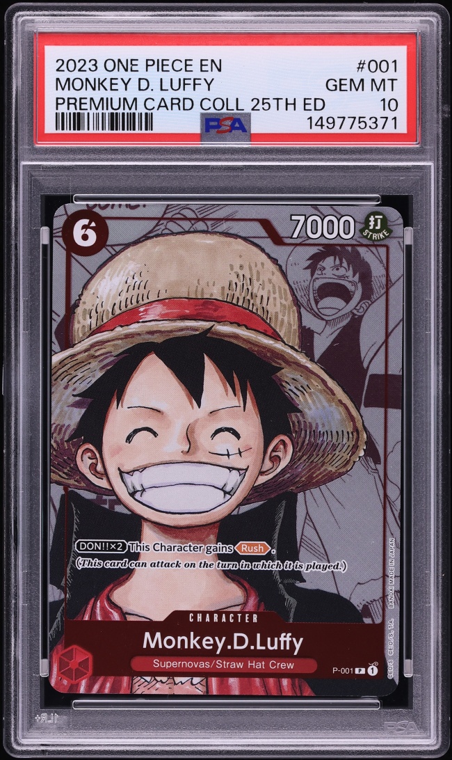 2023 One Piece Promo Premium Coll. 25th Anniversary Manga Alt Art Monkey D. Luffy #P-001 PSA 10