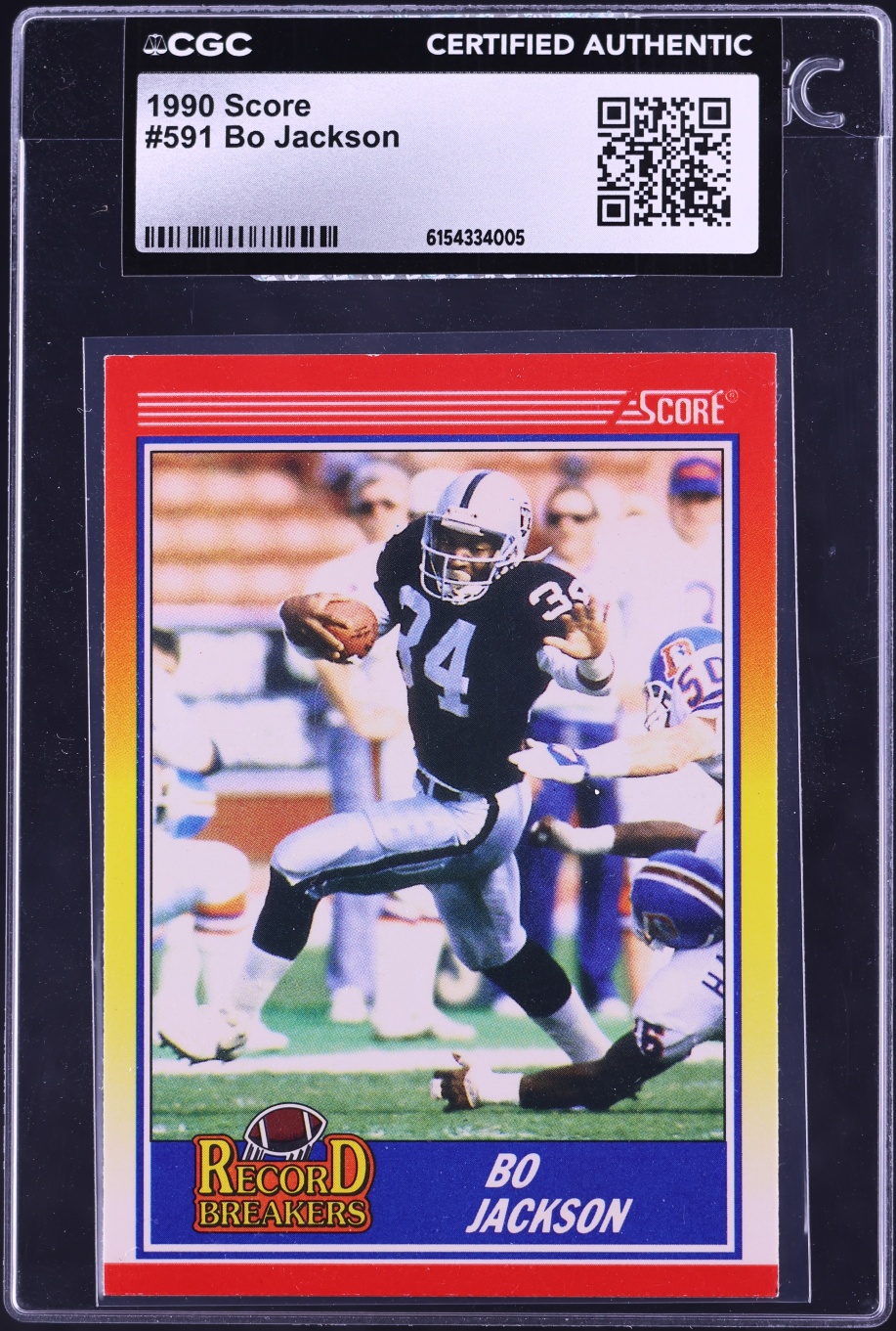 1990 Score Football Bo Jackson #591 CGC AUTH