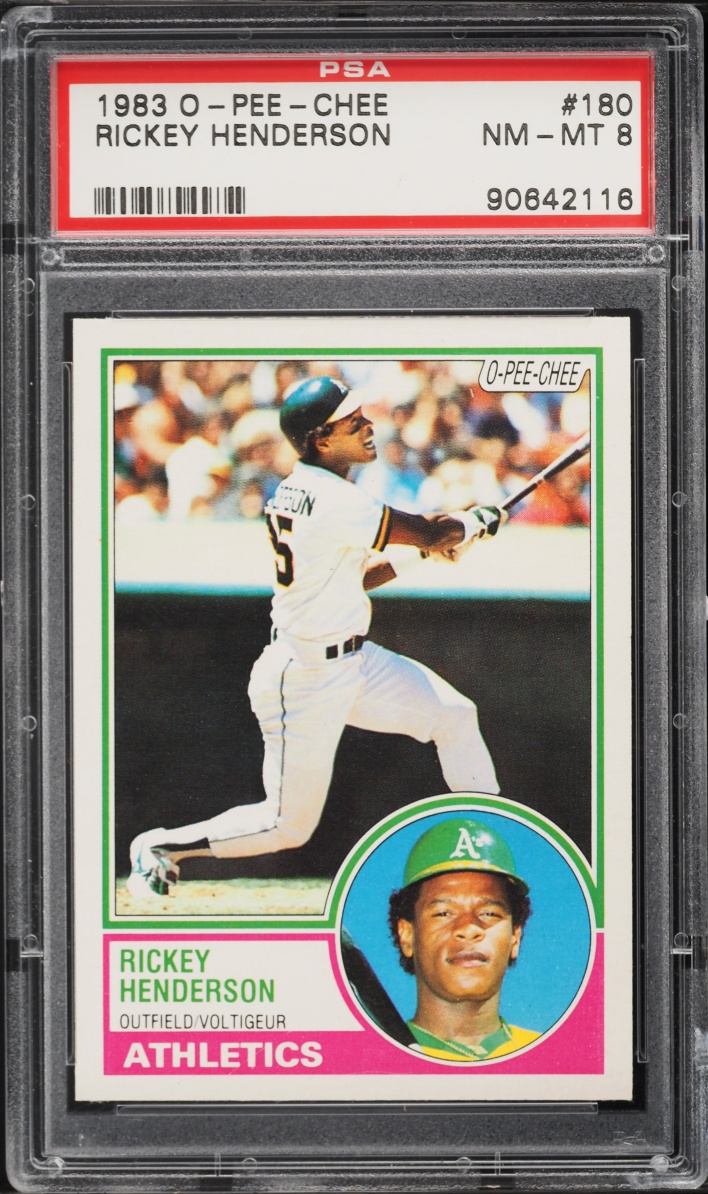 1983 O-Pee-Chee Rickey Henderson #180 PSA 8 NM-MT