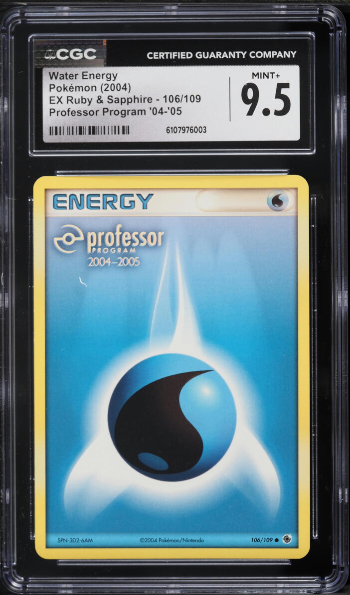 2004 Pokemon EX Ruby & Sapphire Professor Program Water Energy #106 CGC 9.5 MINT+